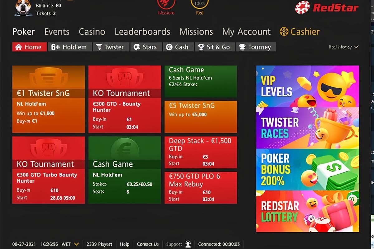 RedStar Poker: обзор турниров и гарантированные призовые
